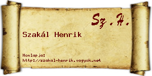 Szakál Henrik névjegykártya