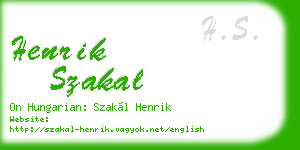 henrik szakal business card